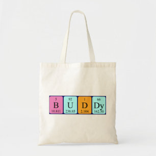 Buddy periodic table name tote bag