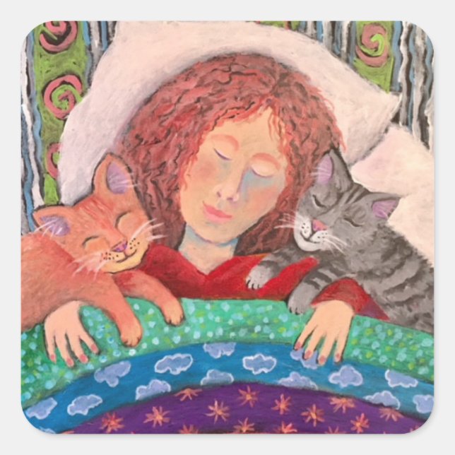 Buddy Sleep Square Sticker (Front)