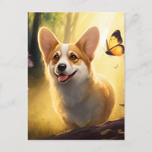 Buddy the Corgi - Whimsical Dog Postcard (Front)
