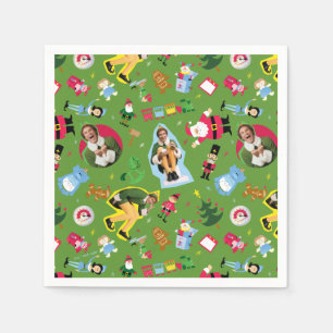 Buddy the Elf and Christmas Icons Pattern Napkin