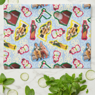 Buddy the Elf and Santa North Pole Pattern Kitchen Towel