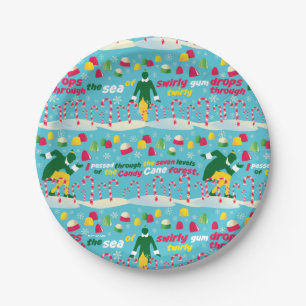 Buddy the Elf Candy Pattern Paper Plate