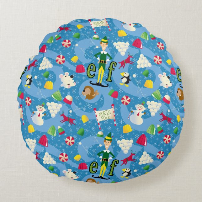 Buddy the Elf Cartoon Pattern Round Pillow (Front)