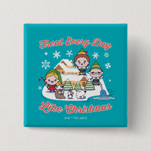 Buddy the Elf Chibi Graphic 2 Inch Square Button