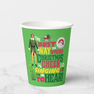 Buddy the Elf   Christmas Cheer Graphic Quote Paper Cups
