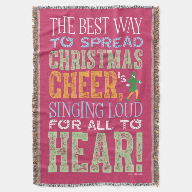 Buddy the Elf | Christmas Cheer Quote Throw Blanket (Front Vertical)