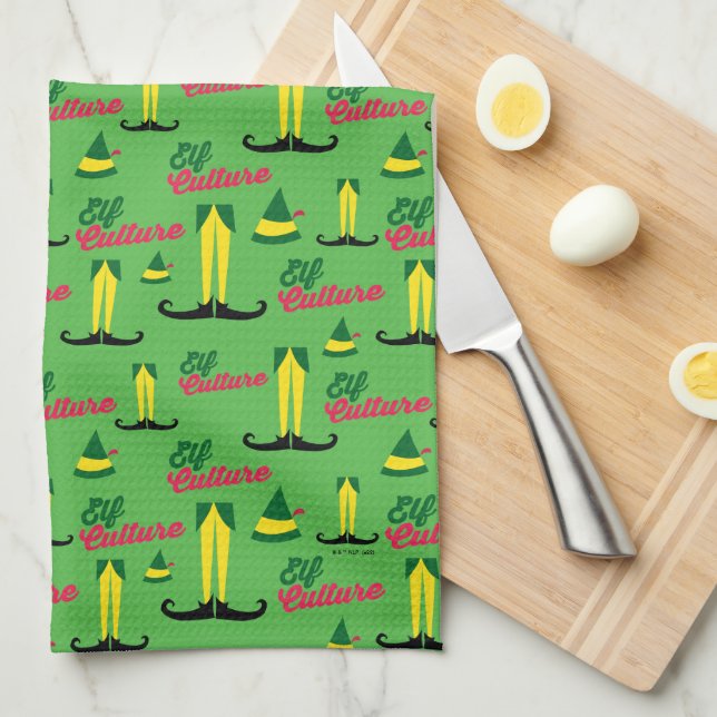 Buddy the Elf | Elf Culture Pattern Kitchen Towel (Quarter Fold)