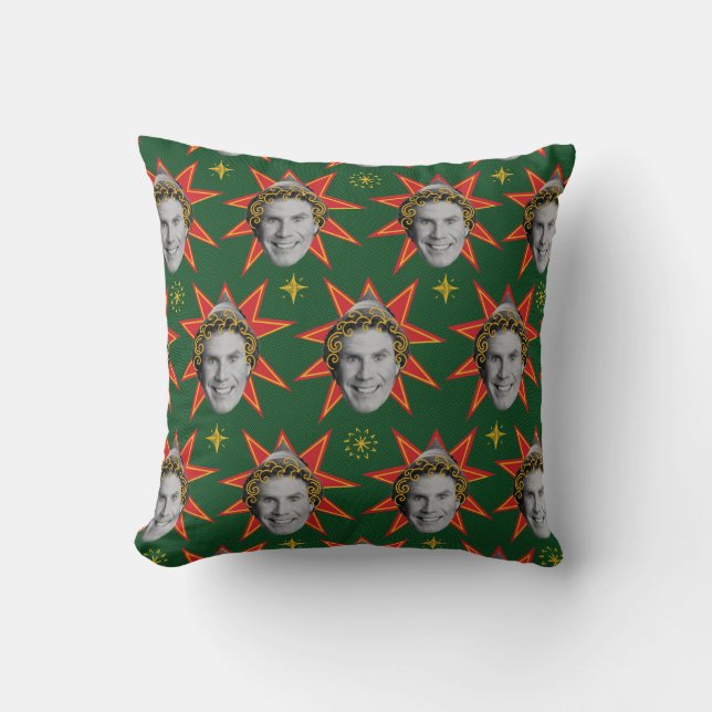 Buddy the Elf Emotions Pattern Throw Pillow (Front)