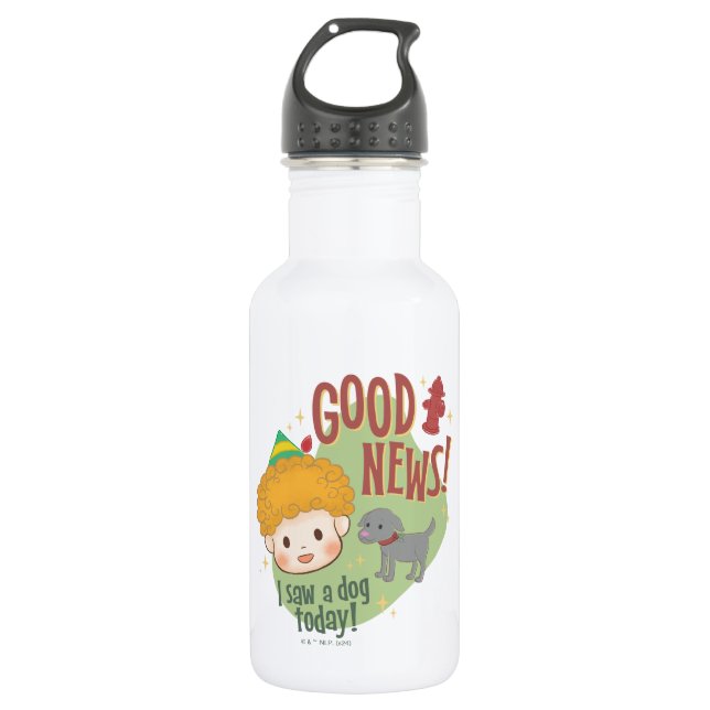 Buddy the Elf Good News! I Saw a Dog Today! 532 Ml Water Bottle (Front)