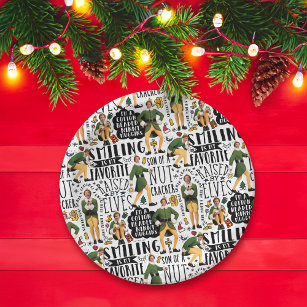 Buddy the Elf Quote Pattern Paper Plate