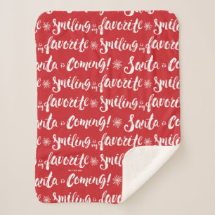 Buddy the Elf   Smiling is my Favourite Pattern Sherpa Blanket