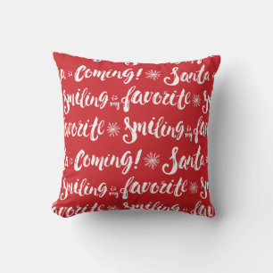 Buddy the Elf   Smiling is my Favourite Pattern Throw Pillow