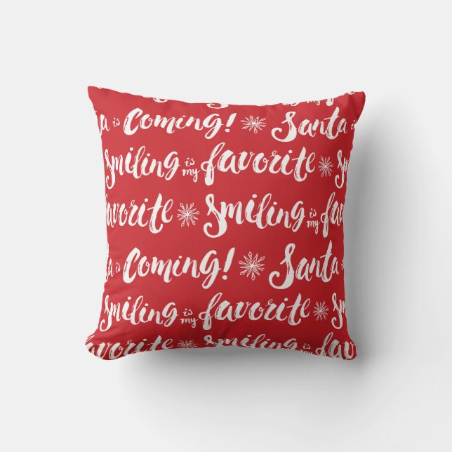 Buddy the Elf | Smiling is my Favourite Pattern Throw Pillow (Front)