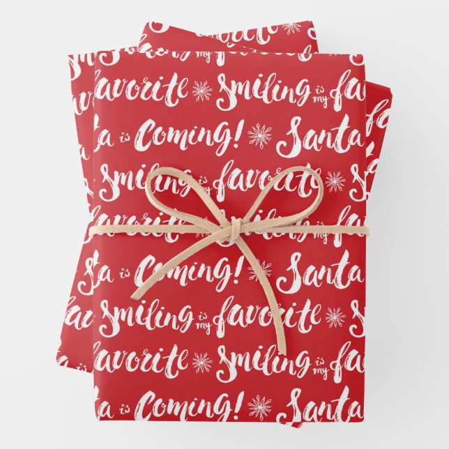 Buddy the Elf | Smiling is my Favourite Pattern Wrapping Paper Sheet (In situ)