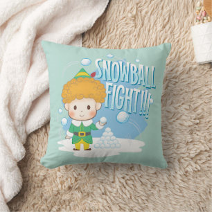 Buddy the Elf Snowball Fight! Throw Pillow