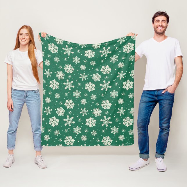 Buddy the Elf Snowflake Pattern Fleece Blanket (In Situ)