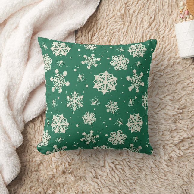 Buddy the Elf Snowflake Pattern Throw Pillow (Blanket)