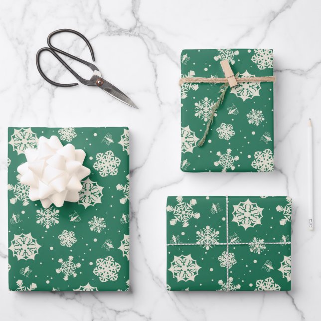 Buddy the Elf Snowflake Pattern Wrapping Paper Sheet (Front)