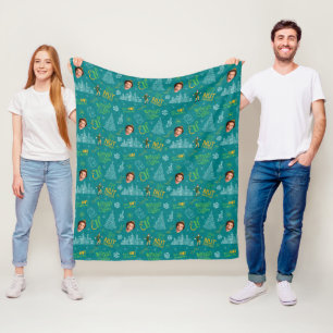 Buddy the Elf Teal Quote Pattern Fleece Blanket