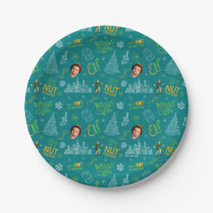 Buddy the Elf Teal Quote Pattern Paper Plate