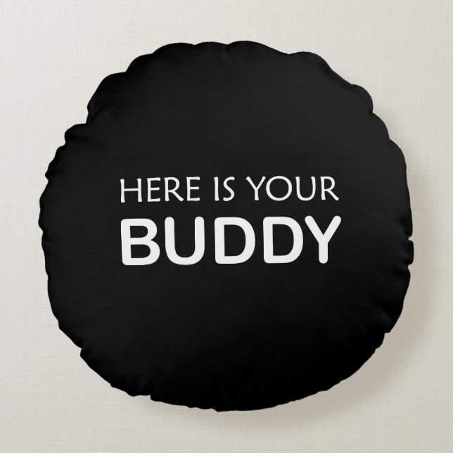 Buddy Throw Pillow – Bold Minimalist Design (Front)