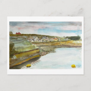 Bude Cornwall Coastal Seascape Art Postcard