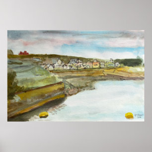 Bude Cornwall Coastal Seascape Poster