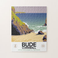 Bude cornwall Seaside travel poster