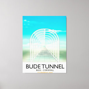 Bude Tunnel, Cornwall Parody Travel poster Canvas Print