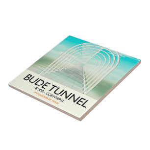 Bude Tunnel, Cornwall Parody Travel poster Tile