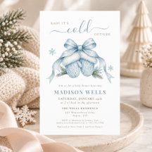Budge Its Cold Outside Baby Boy Shower Invitation