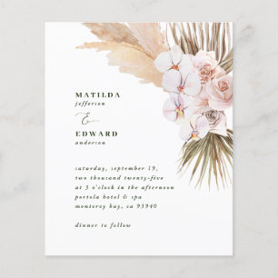 budge pampas grass palm foliage wedding invitation flyer
