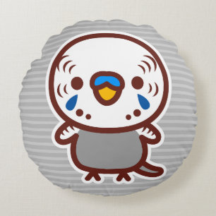 Budgerigar / Normal grey male Round Pillow