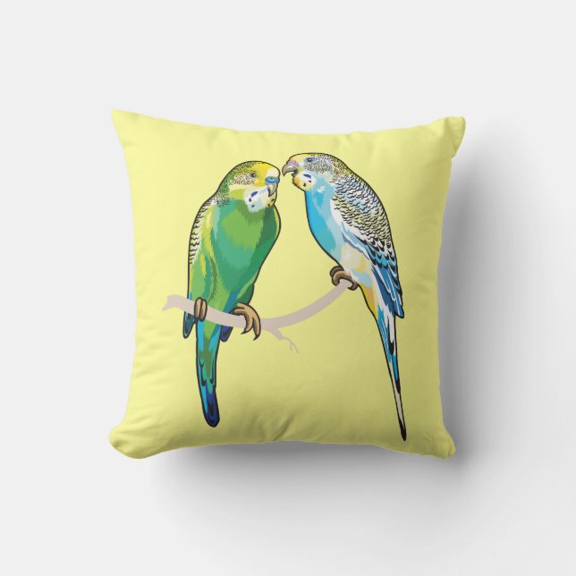 budgerigars throw pillow (Front)