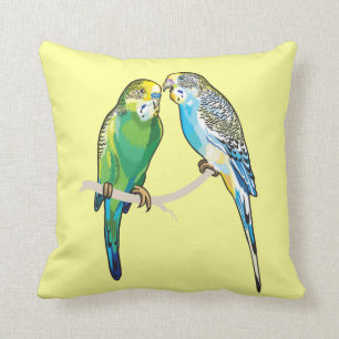 budgerigars throw pillow