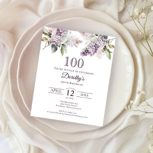 BUDGET 100th Birthday Party Purple Lilac Floral