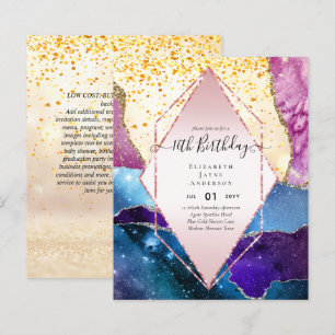BUDGET 16th Birthday Glittery AGATE Sparkle Invite