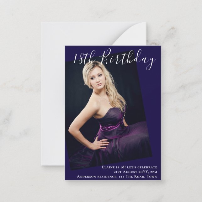 BUDGET 18e anniversaire PHOTO Invitation Faire-par (Devant)