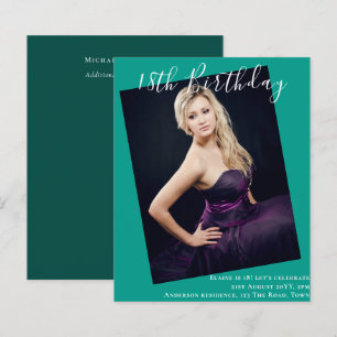BUDGET 18th Birthday PHOTO Invite Announcement
