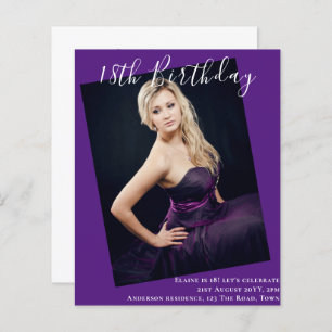 BUDGET 18th Birthday PHOTO Invite Announcement