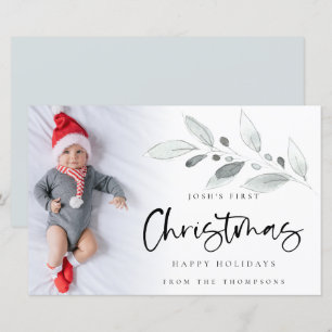 Budget 1er Noël Baby Carte photo personnalisé
