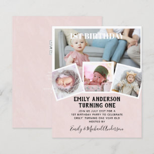 BUDGET 1st Birthday PHOTO Invite or THANK YOU