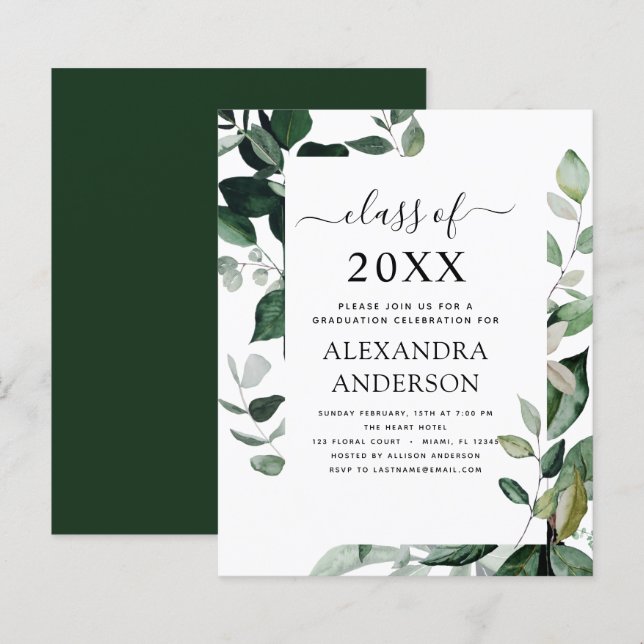 Budget 2021 Graduation Botanical Greenery (Front/Back)