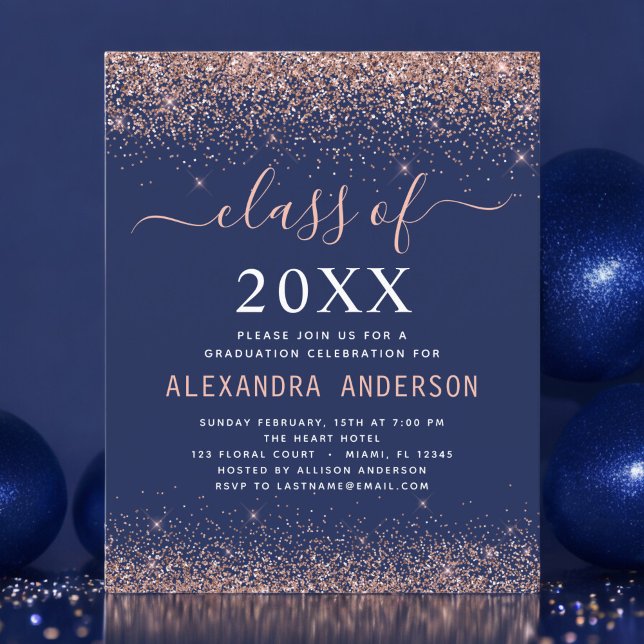 Budget 2021 Navy Blue Graduation Invitation (Creator Uploaded)