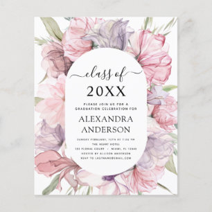 Budget 2022 Graduation Boho Dusty Pink Purple Flyer