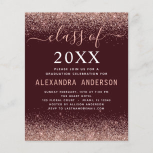Budget 2022 Photo Burgundy Graduation Pink Glitter Flyer