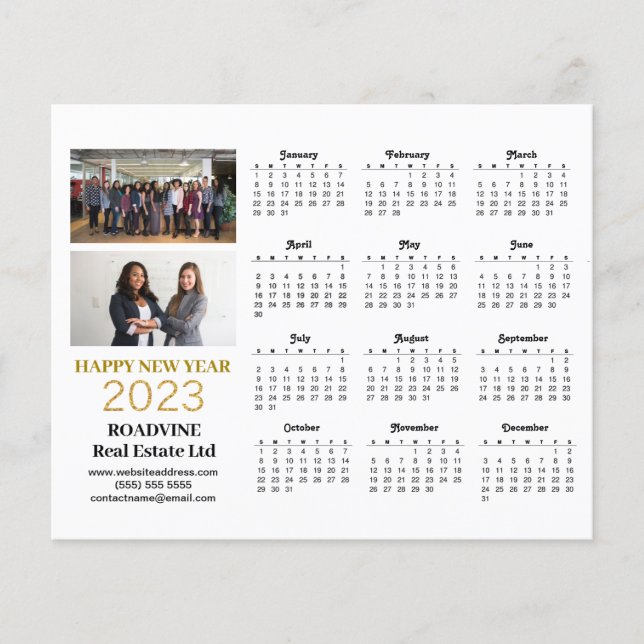 Budget 2023 Business Modern Script Calendar Card (Front)