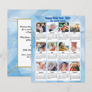 Budget 2023 Calendar Modern Family Photo Blue Card