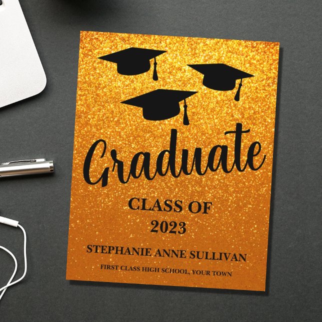 Budget 2023 Gold Glitter Graduation Announcement (Creator Uploaded)