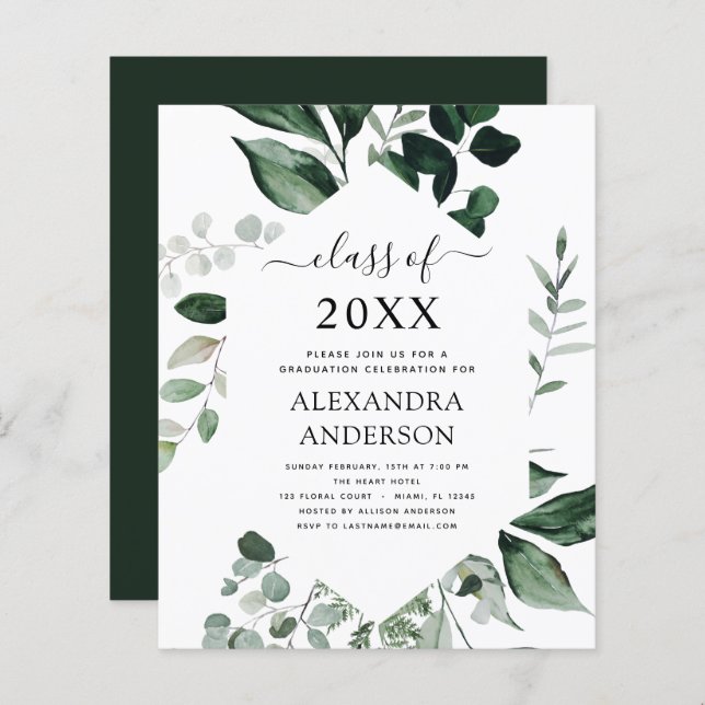 Budget 2023 Graduation Botanical Greenery (Front/Back)